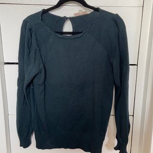 Green puff sleeve sweater